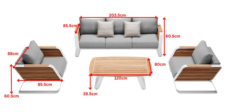 Wing 5 Seat Conversation Sofa Set