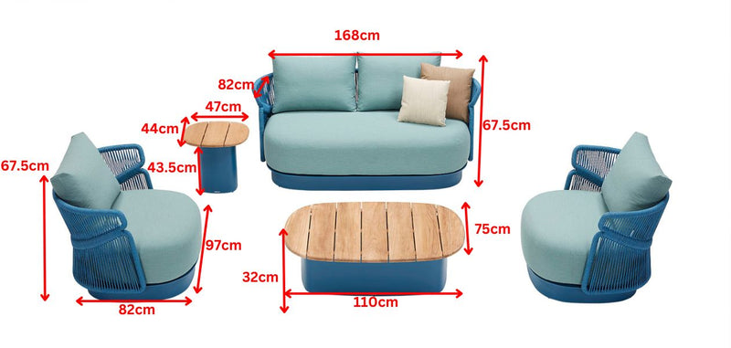 Aio 4 Seat Conversation Sofa Set