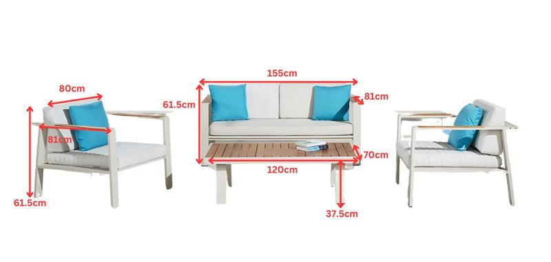 Nofi 4 Seat Conversation Sofa Set