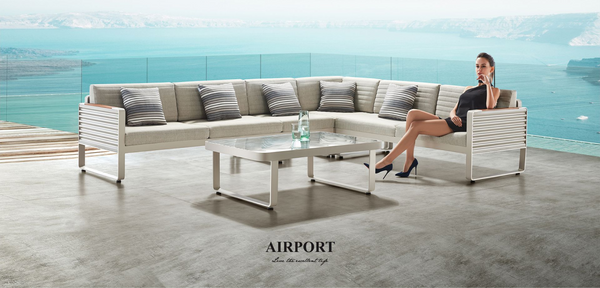 Airport L-Shape Sofa Lounge Grey