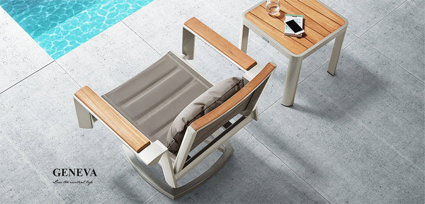Geneva Swivel Relax Chair & Side Table Grey
