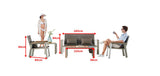 Geneva 4 Seat Conversation Sofa Set (W/Storage Coffee Table & Side Table) Grey