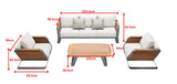 Набор мебели для беседы Wing 5 Seat (стол с яхтенным клеем), серая рама