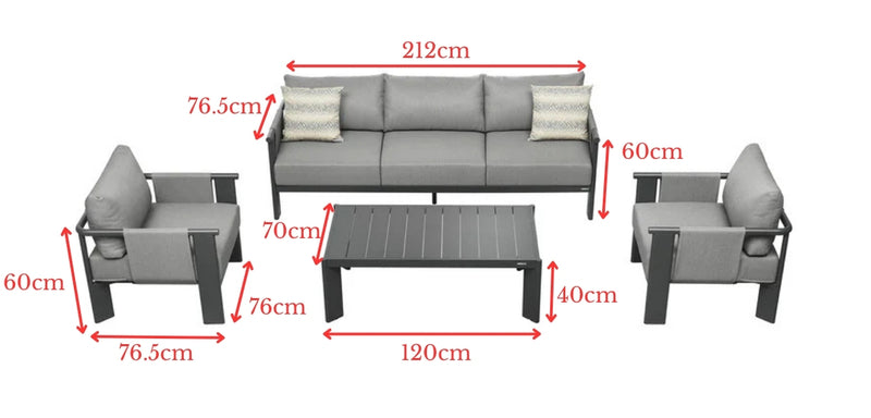 Ligo 5 Seat Conversation Set with Side Table