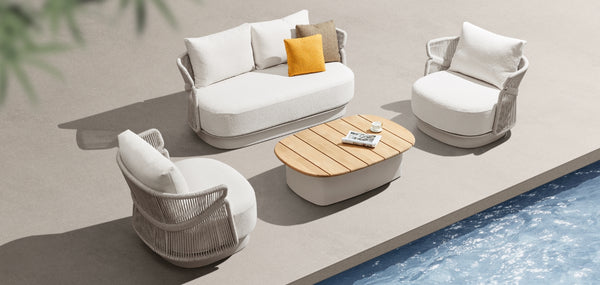 Aio 4 Seat Conversation Set White