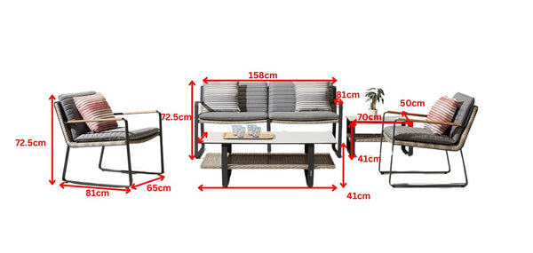 Clark 4 Seater Conversation Sofa Set