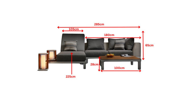 Polo Pro Corner Sofa Lounge Black