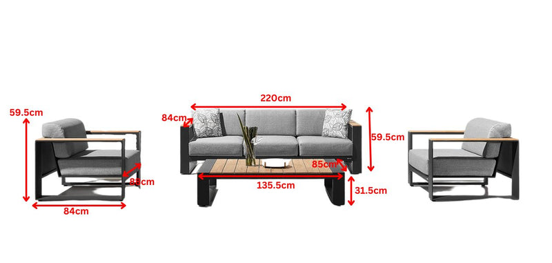 Cambusa 5 Seat Conversation Set White