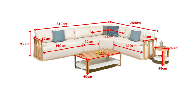 Pallisad 6 Seater L-Shape Sofa Set