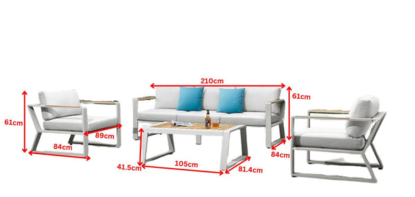 Exee 2.0 5-Seat Conversation Sofa Set White