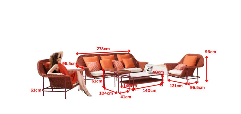 Lisboa 5 Seat Conversation Sofa Set