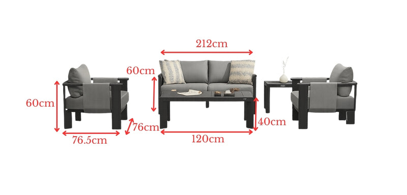 Ligo 4 Seat Conversation Set with Side Table