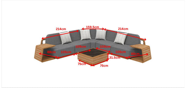 Armonia Corner Sofa Set 2 Grey