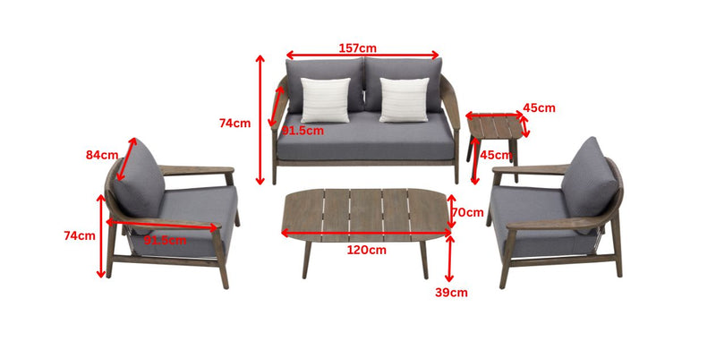 Leo 4 Seat Conversation Sofa Set