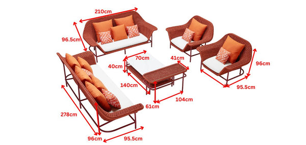 Lisboa 7 Seat Conversation Sofa Set