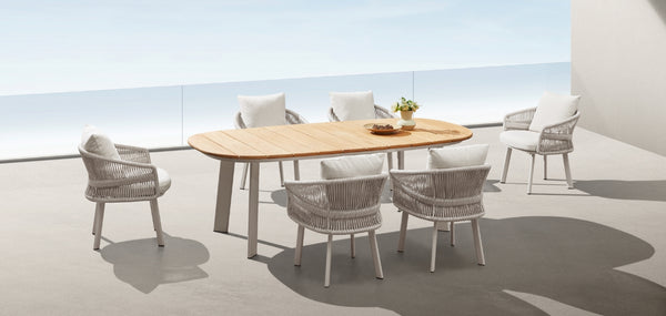 Aio 6 Seat Dining Set White