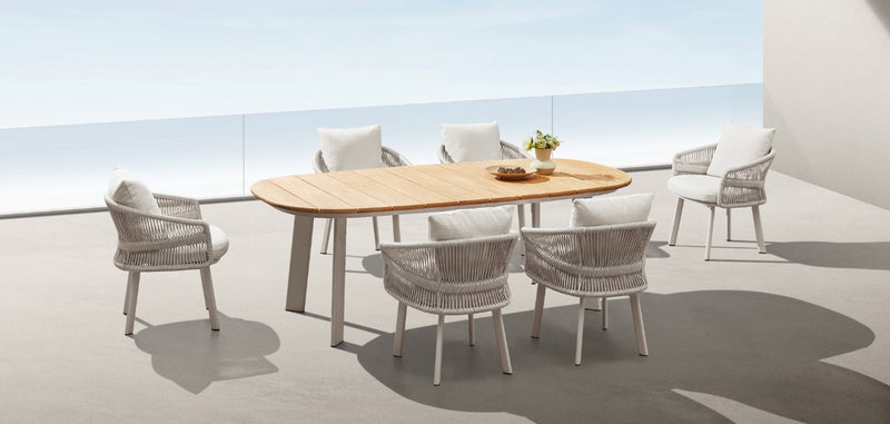 Aio 6 Seat Dining Set White