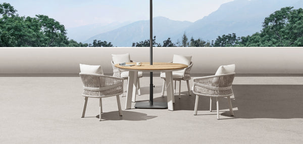 Aio 4 Seat Dining Set White