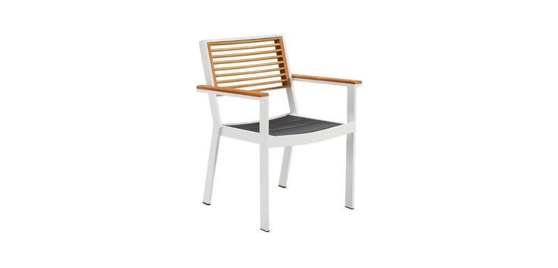 เก้าอี้รับประทานอาหาร York Arm-Chair สีขาว