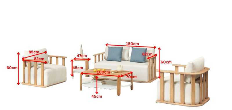 Pallisad 4 Seat Conversation Sofa Set w/ Side Table