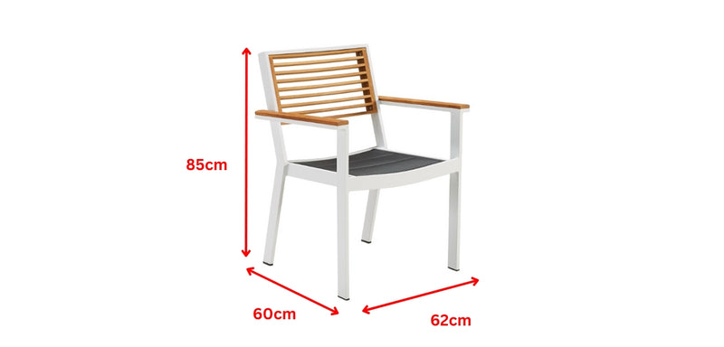 เก้าอี้รับประทานอาหาร York Arm-Chair สีขาว