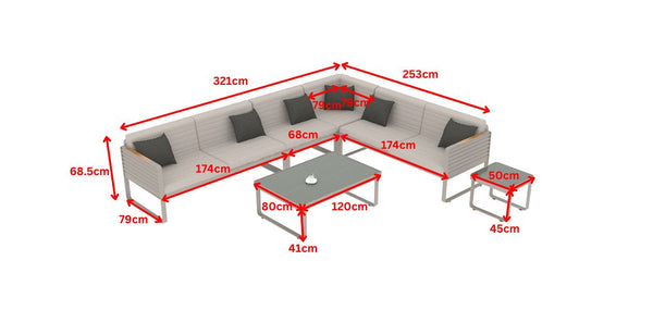 Airport L-Shape Sofa Lounge Grey