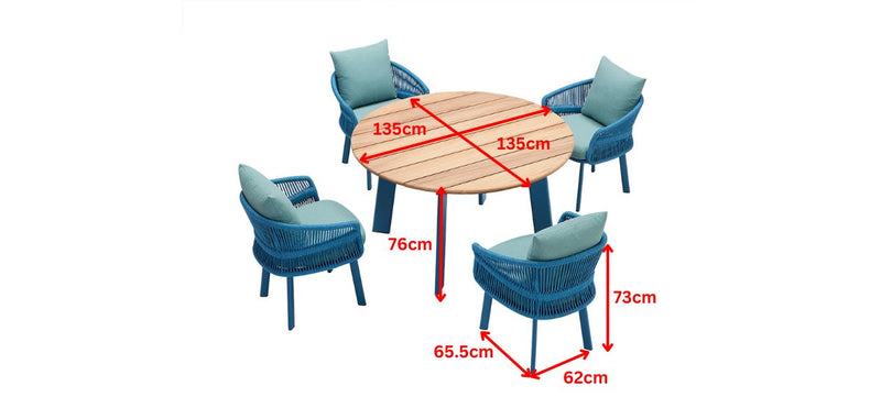 Aio 4 Seat Dining Set