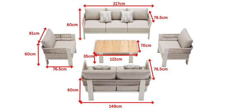 Borromeo 7 Seat Conversation Set