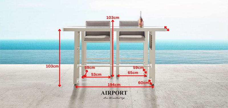 Airport Bar Set Grey