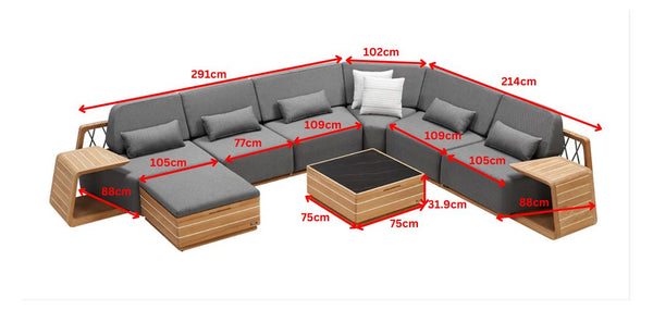 Armonia Large L-Shape Sofa Set 2 Grey