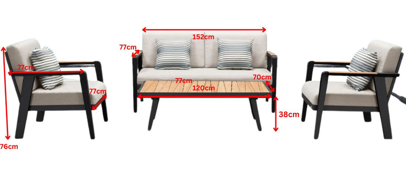 Emoti 4 Seat Conversation Sofa Set