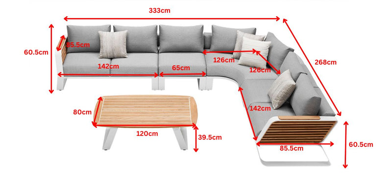 Wing 8 Seat Corner Sofa Set