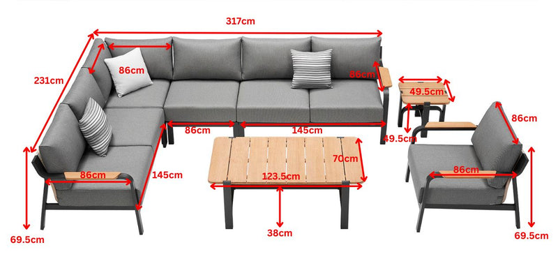 Visconti 6+1 Corner Sofa Lounge