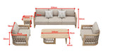 Riva 5 Seat Conversation Sofa Set w/ Side Table