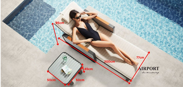 Airport Sun Lounger Set Black