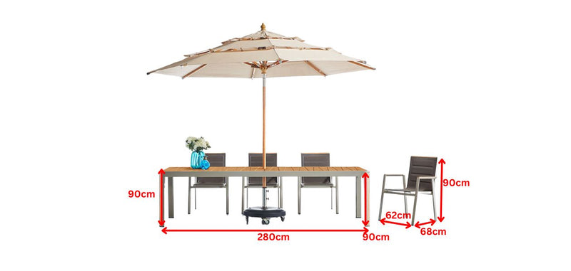 Geneva 10 Seat Dining Set Grey