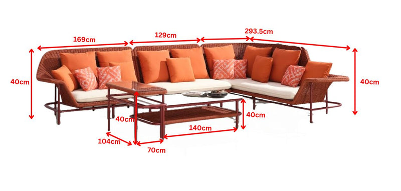 Lisboa 6 Seat L-Shape Sofa Set