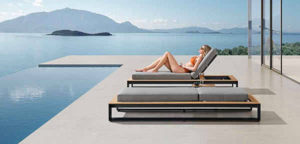 Cambusa Sun Lounger & Side Table Black