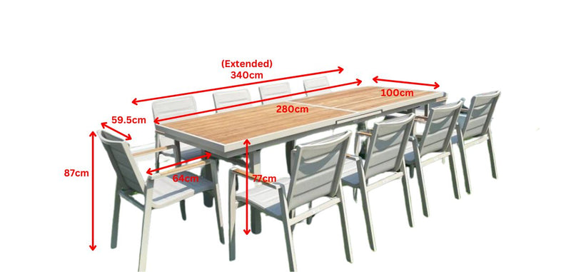 Nofi 2.0 10-Seat Dining Set (extendable Table)