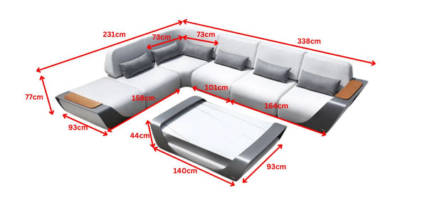 โซฟาตัว L-Shape Onda พนักพิงสูง (HA) สีเทา