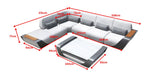 Onda 6 Seat L-Shape Sofa Set Low Back White