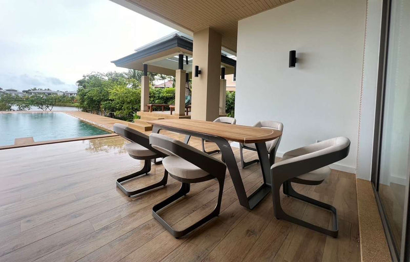 Onda Dining Set 6 Chairs Grey