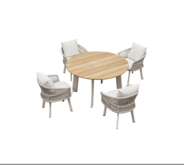 Aio 4 Seat Dining Set White