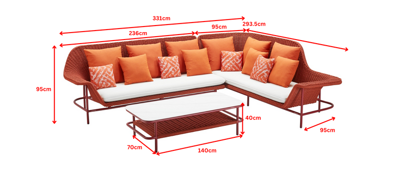 Lisboa 5 Seat L-Shape Sofa Set