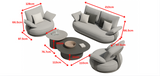 Calla 4 Seat Conversation Sofa Set Black