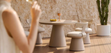 Calla 4 Seat Dining Set Grey (Stone Top)