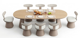 Calla 8 Seat Dining Set Grey (Stone Top)