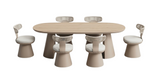 Calla 6 Seat Dining Set Grey (Stone Top)