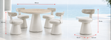 Calla 4 Seat Dining Set Grey (Stone Top)