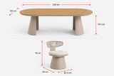Calla 6 Seat Dining Set Grey (Wood Top)